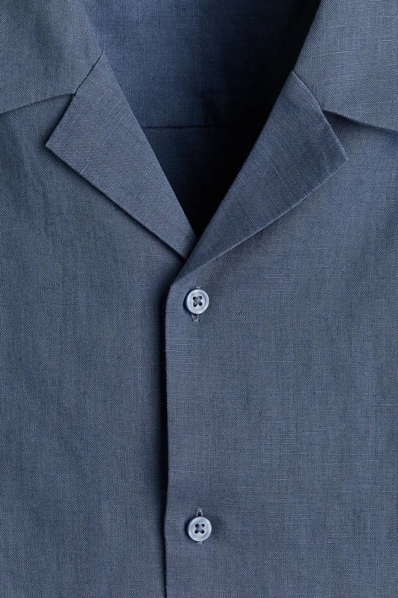 H&M  Relaxed Fit Linen-blend resort shirt for Men | Best Price UAE