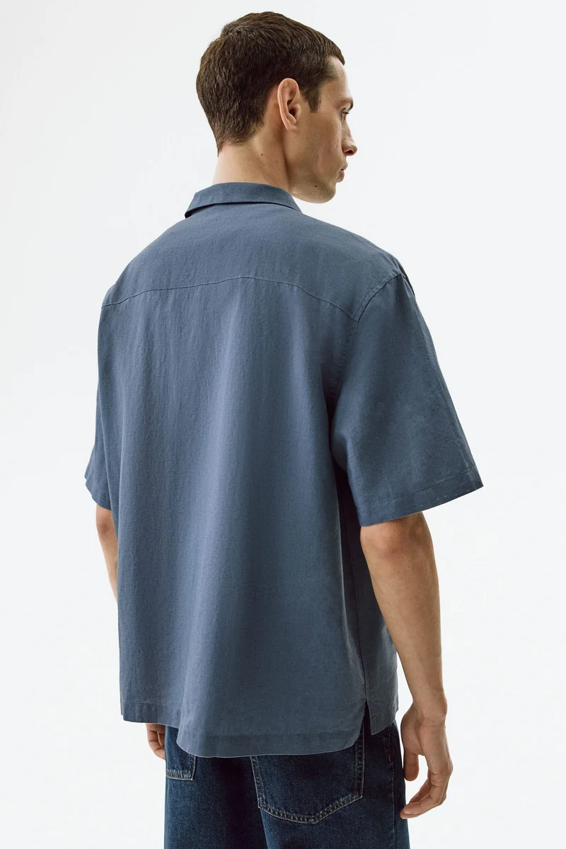 H&M  Relaxed Fit Linen-blend resort shirt for Men | Best Price UAE
