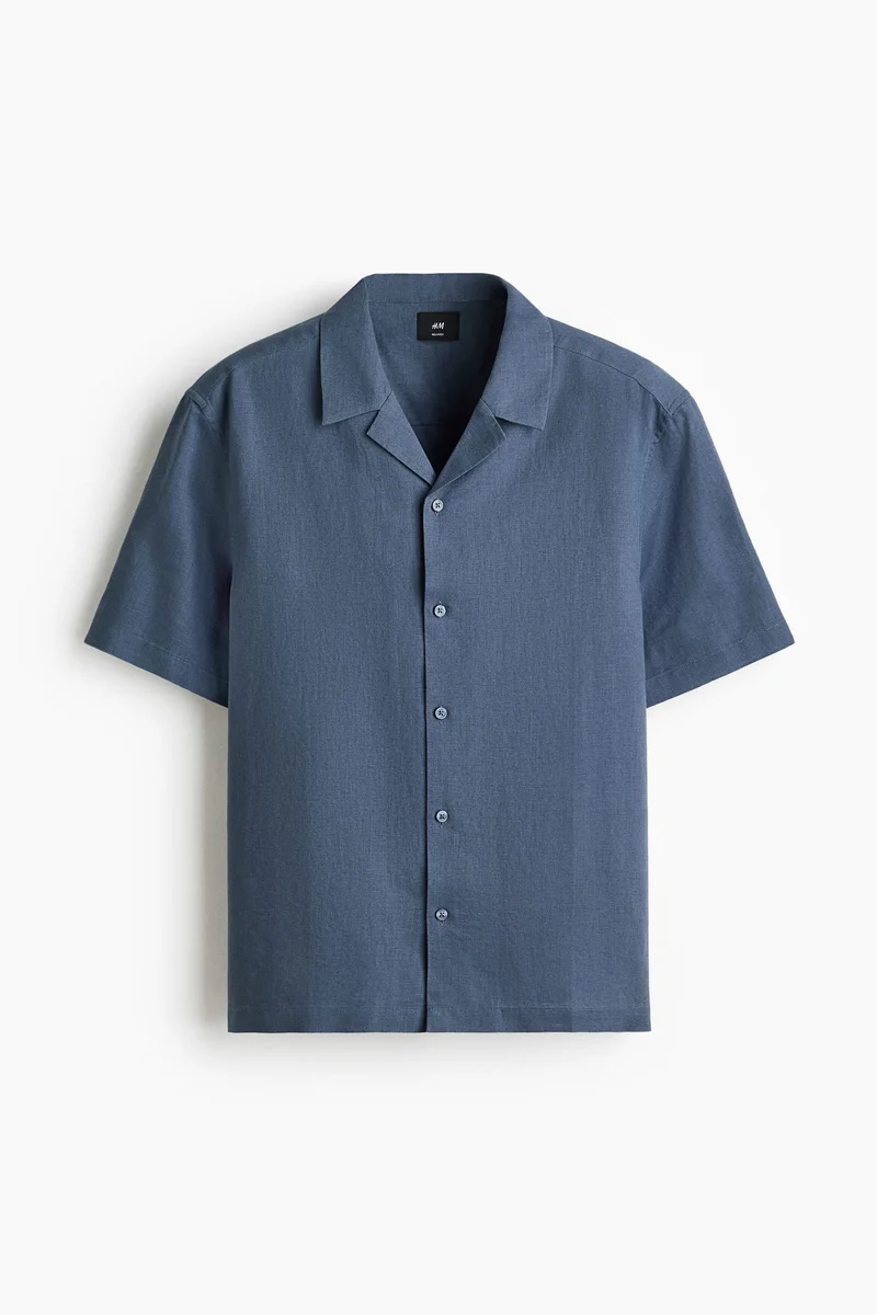 H&M  Relaxed Fit Linen-blend resort shirt for Men | Best Price UAE