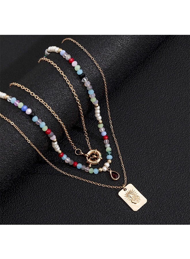 Beyond Crystal Chain Double Layer Necklace, Anti Rust and Anti Fading 14K Gold Necklace, Fashion Jewelry Gift (Colorful) - Image 5