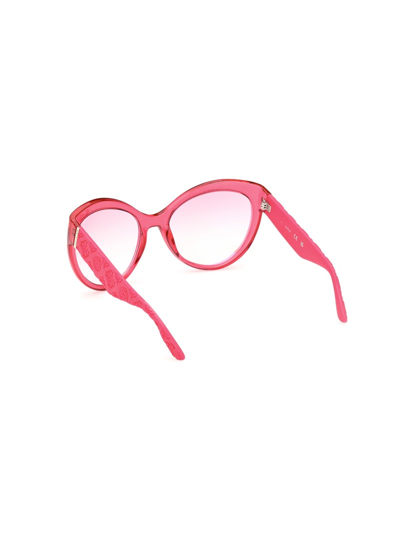 GUESS Women's Mirrored Butterfly Shape Plastic Sunglasses GU0013072U61 - Lens Size: 61 Mm - Shiny Pink - Image 4