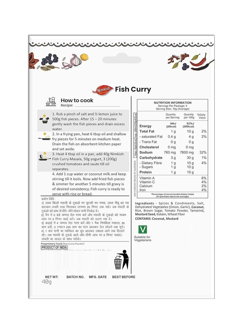 Nimkish Fish Curry Spice Mix 40g - Image 2