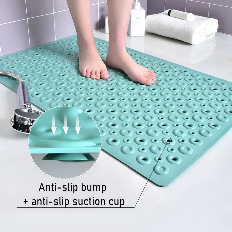 Rectangular Bath Mat for Home Use, Ideal for Bedroom Shower, Non-Slip Bath Mat with Soft Silicone Material,Size:35 * 70cm - Image 2