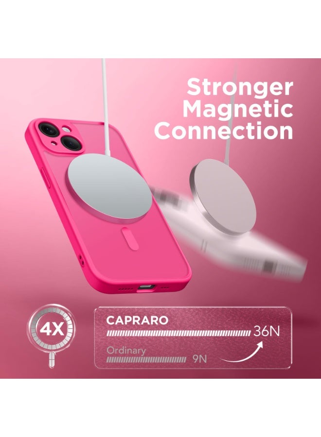 CAPRARO Magnetic for iPhone 14 Case, [Compatible with MagSafe] [Full Camera Protection] Shockproof Protective Slim Translucent Matte Phone Case for iPhone 14 6.1'', Hot Pink - Image 4