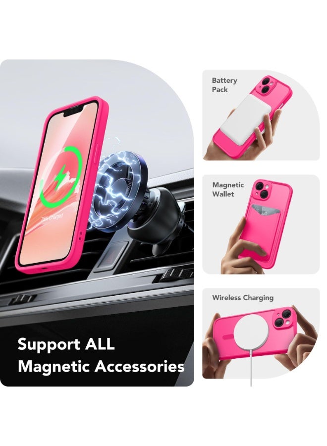CAPRARO Magnetic for iPhone 14 Case, [Compatible with MagSafe] [Full Camera Protection] Shockproof Protective Slim Translucent Matte Phone Case for iPhone 14 6.1'', Hot Pink - Image 3
