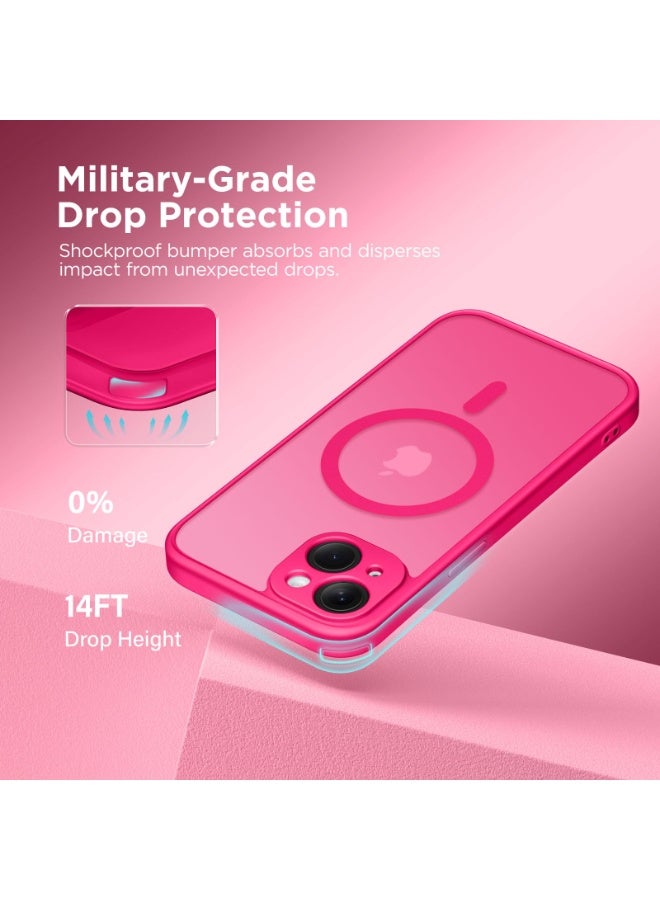 CAPRARO Magnetic for iPhone 14 Case, [Compatible with MagSafe] [Full Camera Protection] Shockproof Protective Slim Translucent Matte Phone Case for iPhone 14 6.1'', Hot Pink - Image 5