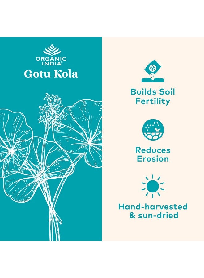 Organic India Gotu Kola - Centella Asiatica Herbal Supplement - Adaptogen for Brain & Nervous System Support, Vegan, Gluten-Free, USDA Certified Organic, Non-GMO, Calming, Mental Clarity - 90 Capsules