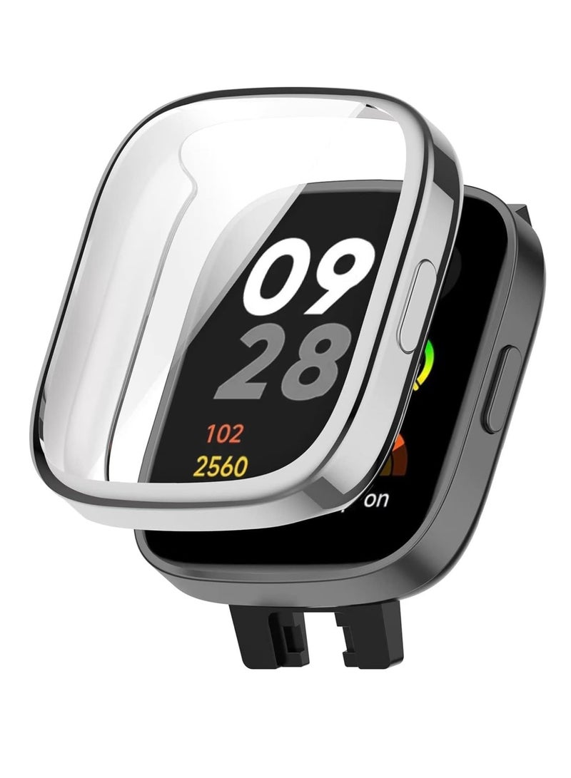 TPU Full Protective Case Cover Compatible with Redmi Watch 3 Smartwatch (Silver) - Image 1