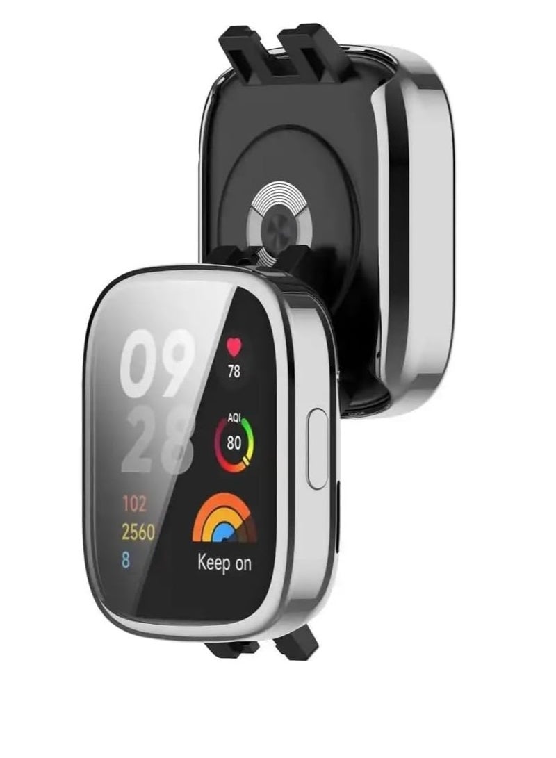 TPU Full Protective Case Cover Compatible with Redmi Watch 3 Smartwatch (Silver) - Image 2