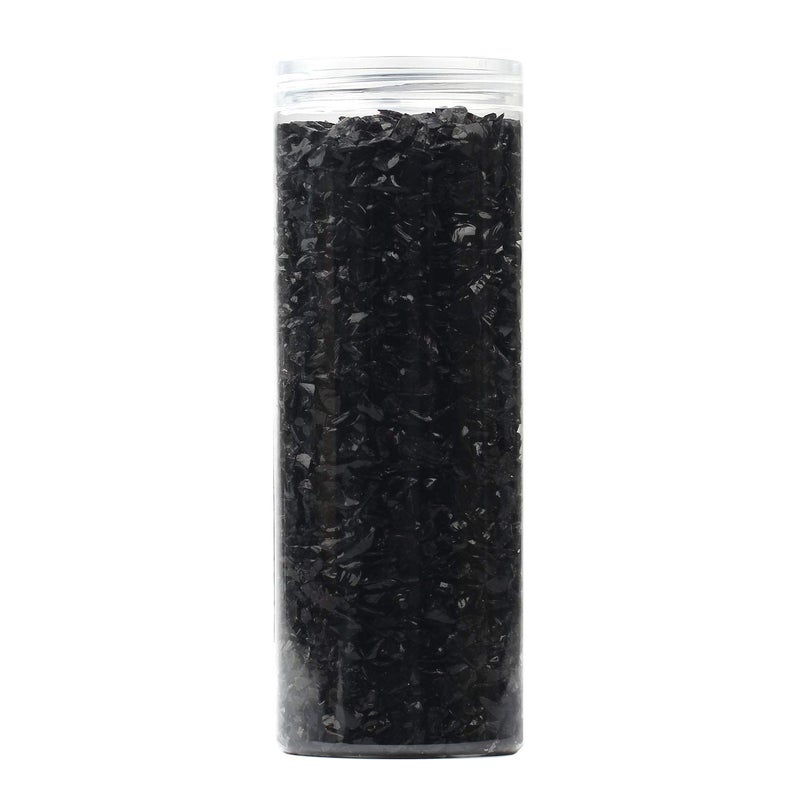 ZenQ Crushed Glass for Crafts Resin Art Black 15 lbs