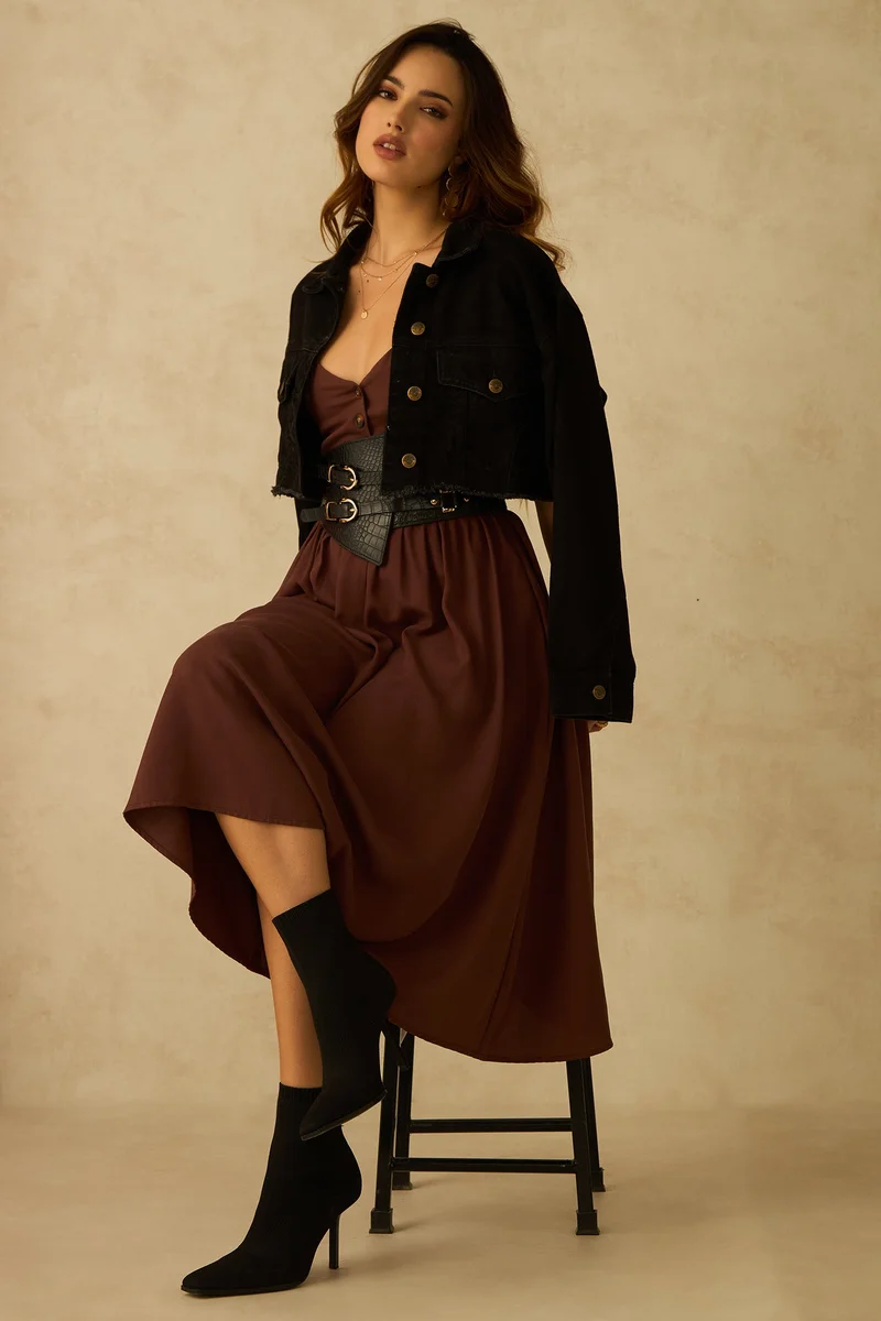 Virgio Virgio Fit & Flare Midi Dress