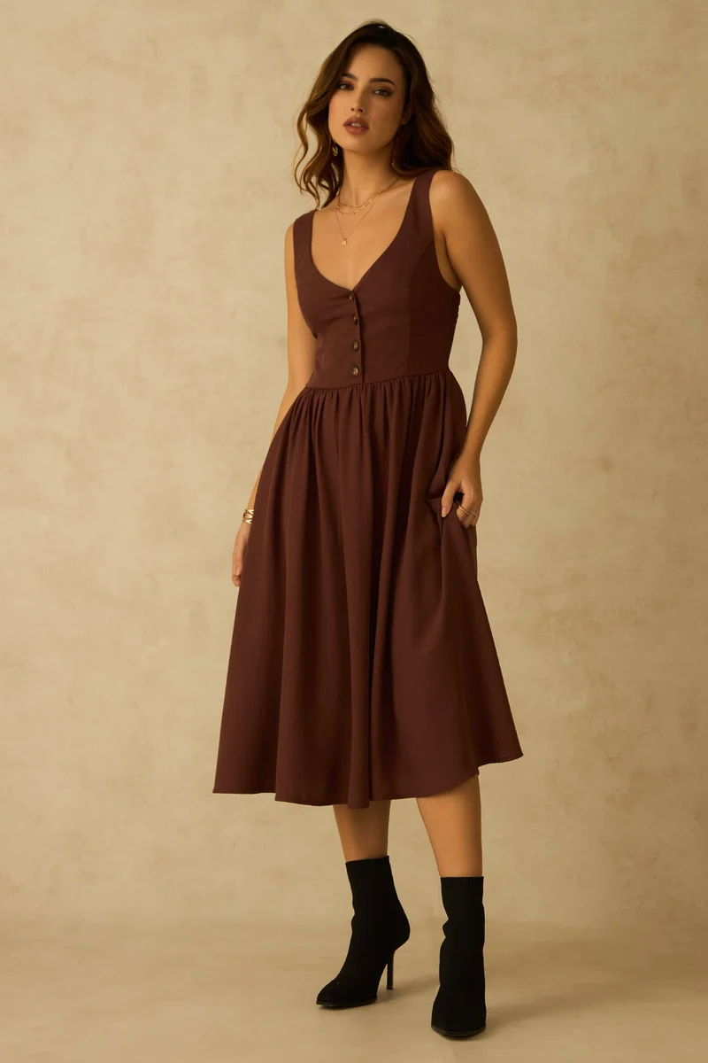 Virgio Virgio Fit & Flare Midi Dress