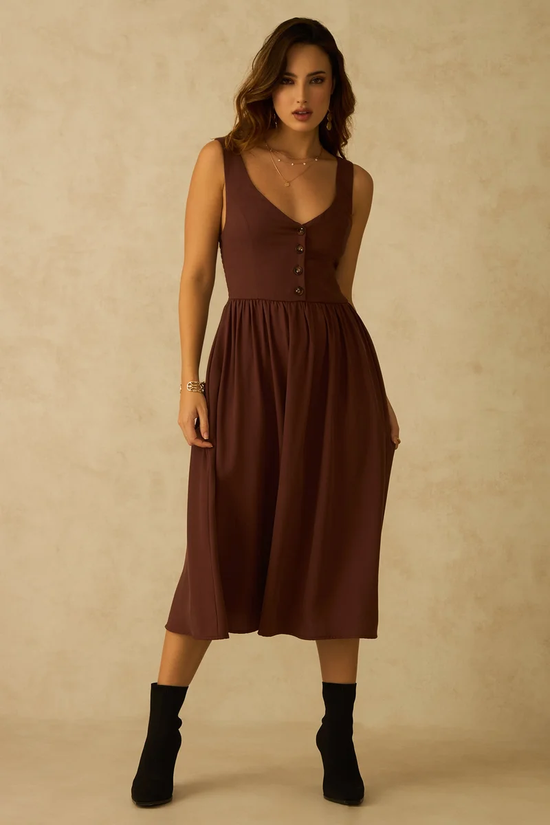 Virgio Virgio Fit & Flare Midi Dress