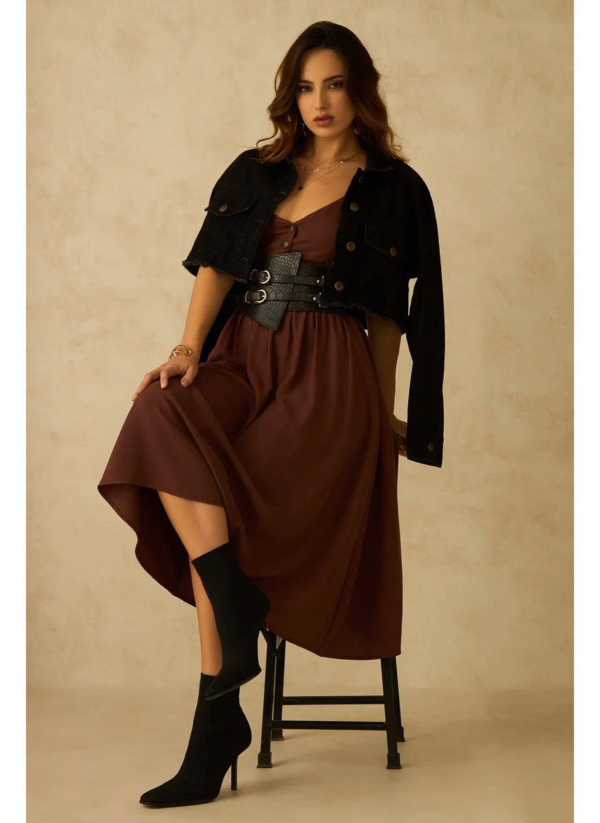 Virgio Virgio Fit & Flare Midi Dress