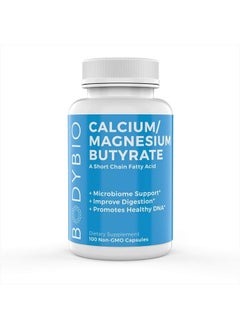 Butyrate with Calcium & Magnesium - Supports Healthy Digestion, Gut & Microbiome - Leaky Gut Repair - Control Bloating - Fuel for Healthy Gut - 100 Capsules
