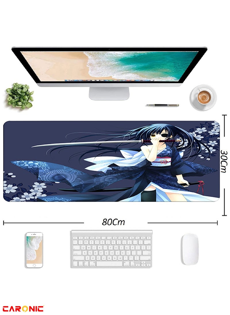 CARONIC Large Gaming Mouse Pad with Superior Micro Weave Cloth Extended Desk Mousepad with Stitched Edges Non-Slip Base Water Resist Keyboard Pad For Gamer And Office Home Carl M1511  - Image 3