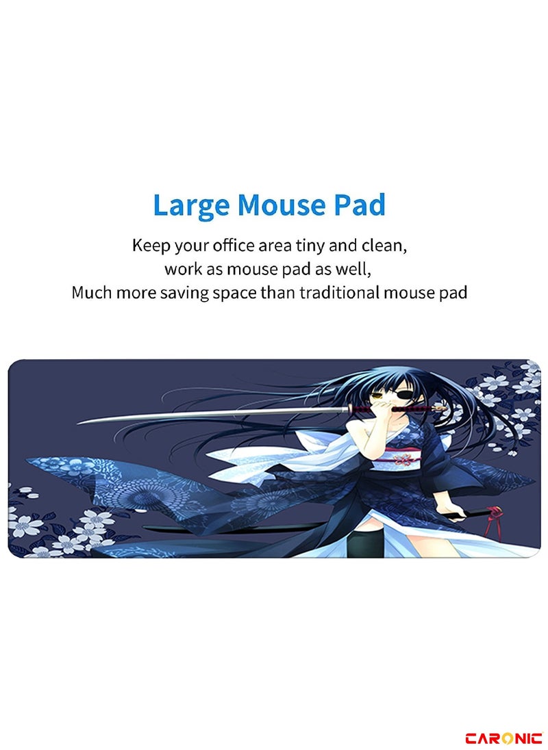 CARONIC - Large Gaming Mouse Pad with Superior Micro Weave Cloth Extended Desk Mousepad with Stitched Edges Non-Slip Base Water Resist Keyboard Pad For Gamer And Office Home Carl M1511 - Image 1