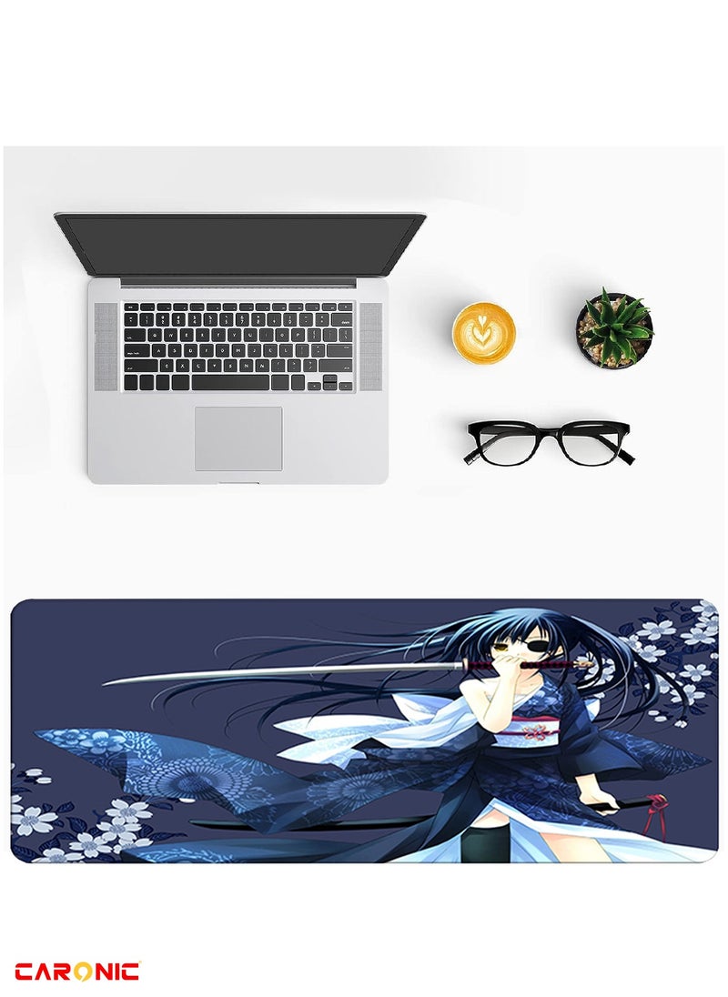 CARONIC Large Gaming Mouse Pad with Superior Micro Weave Cloth Extended Desk Mousepad with Stitched Edges Non-Slip Base Water Resist Keyboard Pad For Gamer And Office Home Carl M1511  - Image 5
