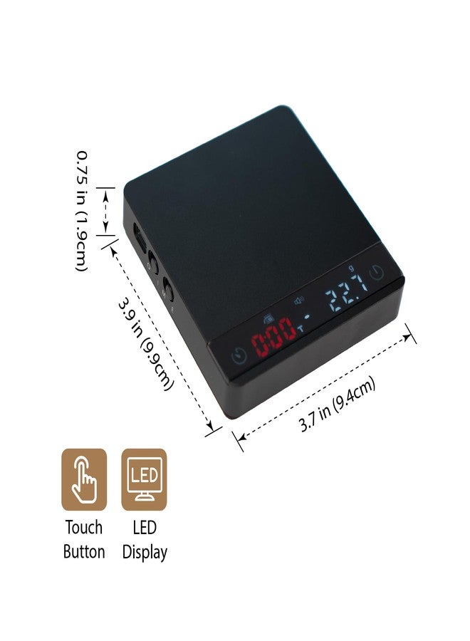 MiiCoffee Nano Pro Coffee Scale with Timer, Espresso Scale with Auto Tare, Aluminum Body, Touch Sensor and Silicone Cover (Black) - Image 2