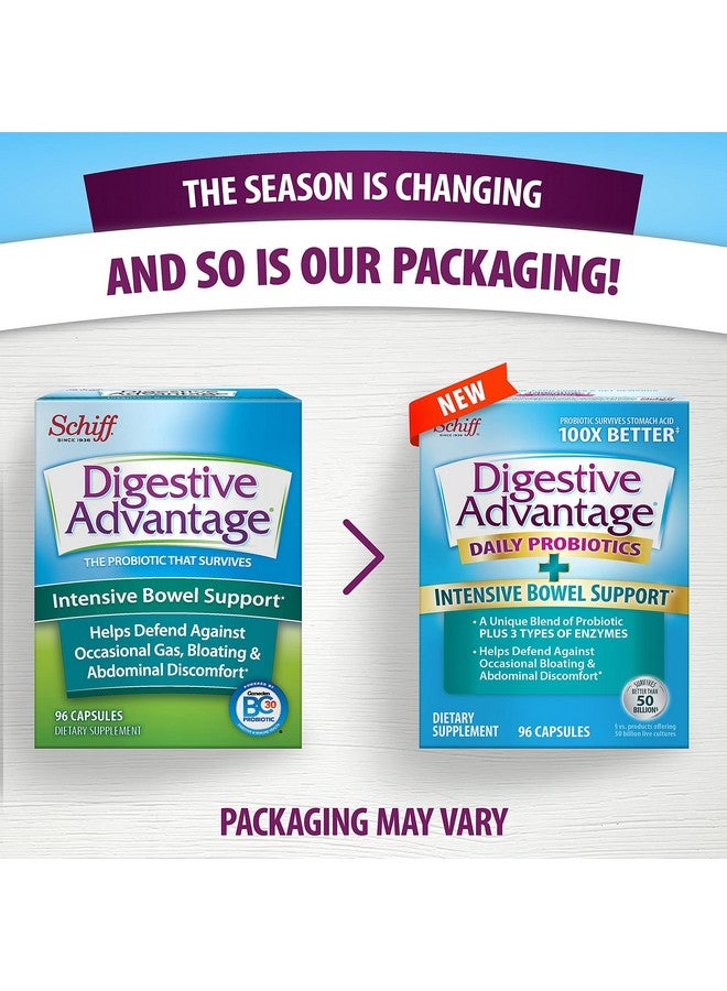 Digestive Advantage Ibs Probiotics For Digestive Health & Intensive Bowel Support For Women & Men With Digestive Enzymes Support For Occasional Bloating & Gut Health 96Ct Capsules (2) - Image 3