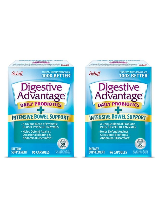Digestive Advantage Ibs Probiotics For Digestive Health & Intensive Bowel Support For Women & Men With Digestive Enzymes Support For Occasional Bloating & Gut Health 96Ct Capsules (2) - Image 1