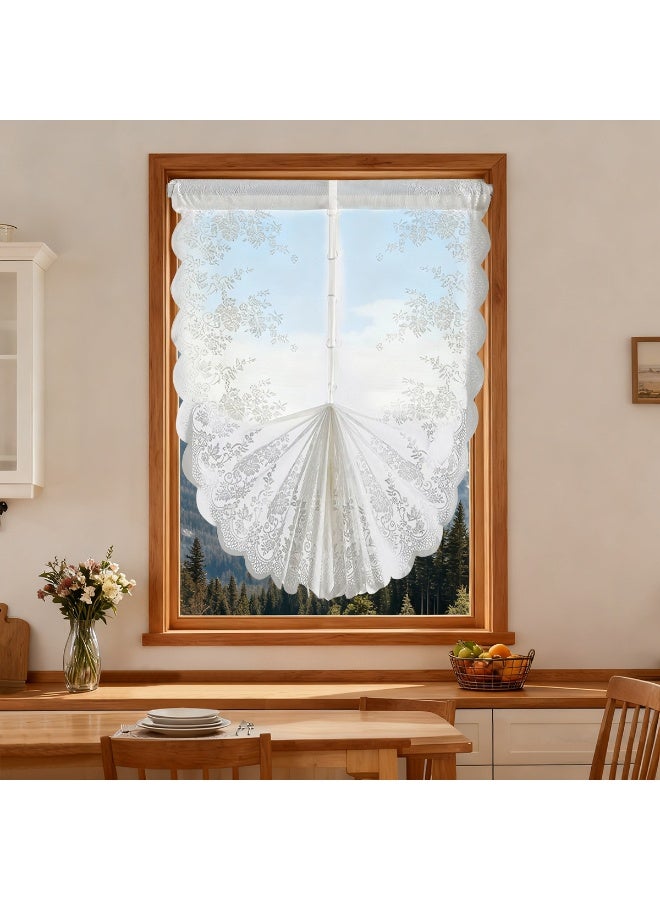 2pcs Lace Translucent Drawing Curtain, Bohemian Translucent Bedroom Curtain,Filtering French Door Pocket Curtain，Rod Pocket，Suitable For Bedrooms, Living Rooms, Kitchens - Image 3