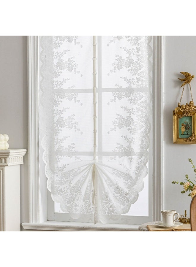 2pcs Lace Translucent Drawing Curtain, Bohemian Translucent Bedroom Curtain,Filtering French Door Pocket Curtain，Rod Pocket，Suitable For Bedrooms, Living Rooms, Kitchens - Image 4