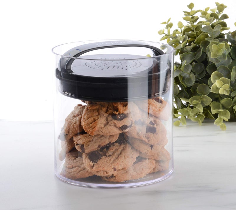 Prepara Prepara Evak Fresh Saver  Large-Short Airless Canister with Black handle  1.8 Quart  Clear  - Image 3