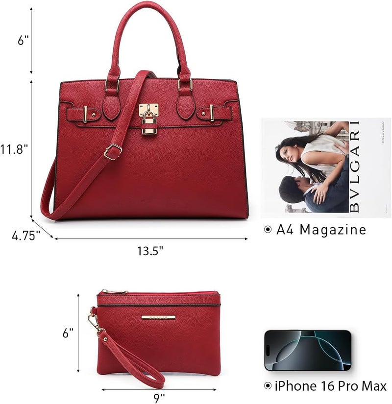 Dasein Women Handbags and Purses Ladies Shoulder Bag Top Handle Satchel Tote Work Bag with Wallet - Image 4