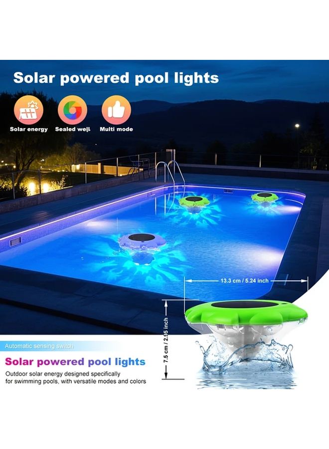 ضوء حمام سباحة عائم يعمل بالطاقة الشمسية RGB أبيض بمقاومة IP68 لنافورة بركة الحديقة - Image 4