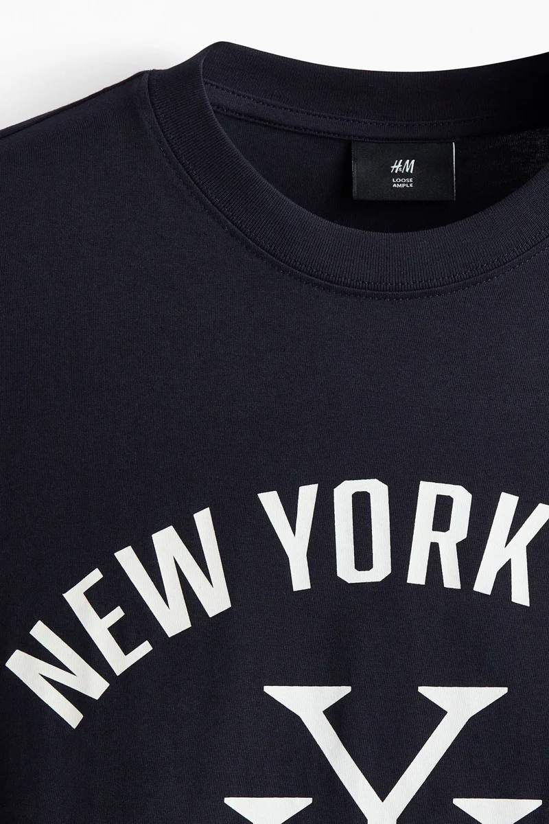 H&M  Loose Fit Printed T-shirt for Men | Best Price UAE