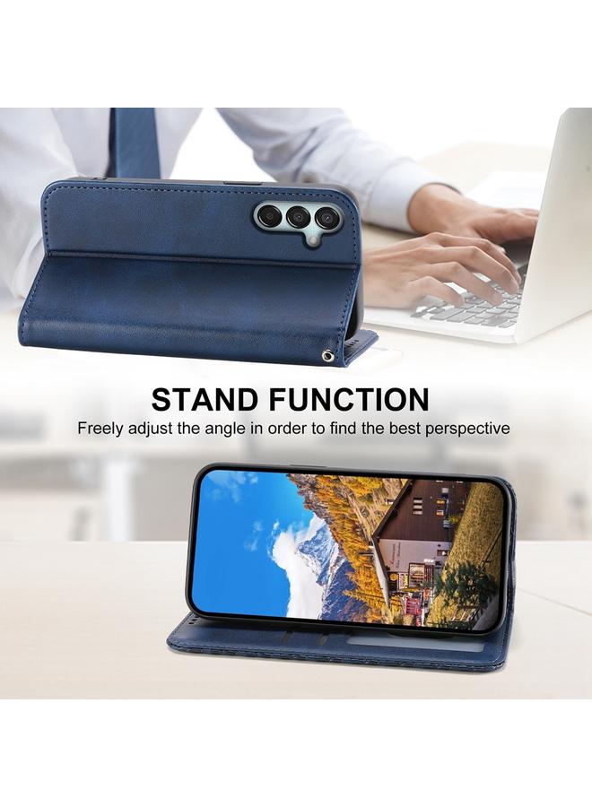 S-TOP Case For Samsung Galaxy M15 5G / F15 5G Cubic Grid Calf Texture Magnetic Leather Phone Case - Image 5