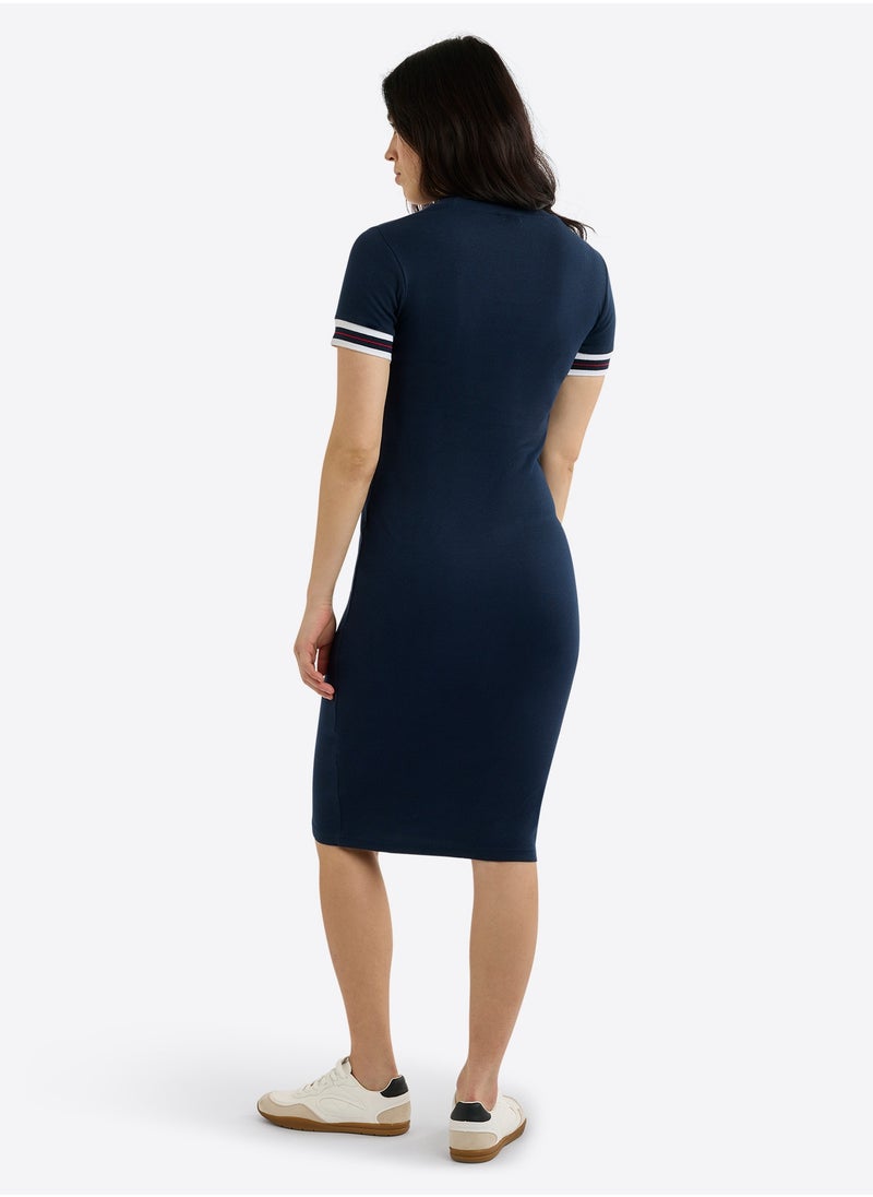 NAUTICA Short sleeve Cotton Blend Midi Dress  - Image 2