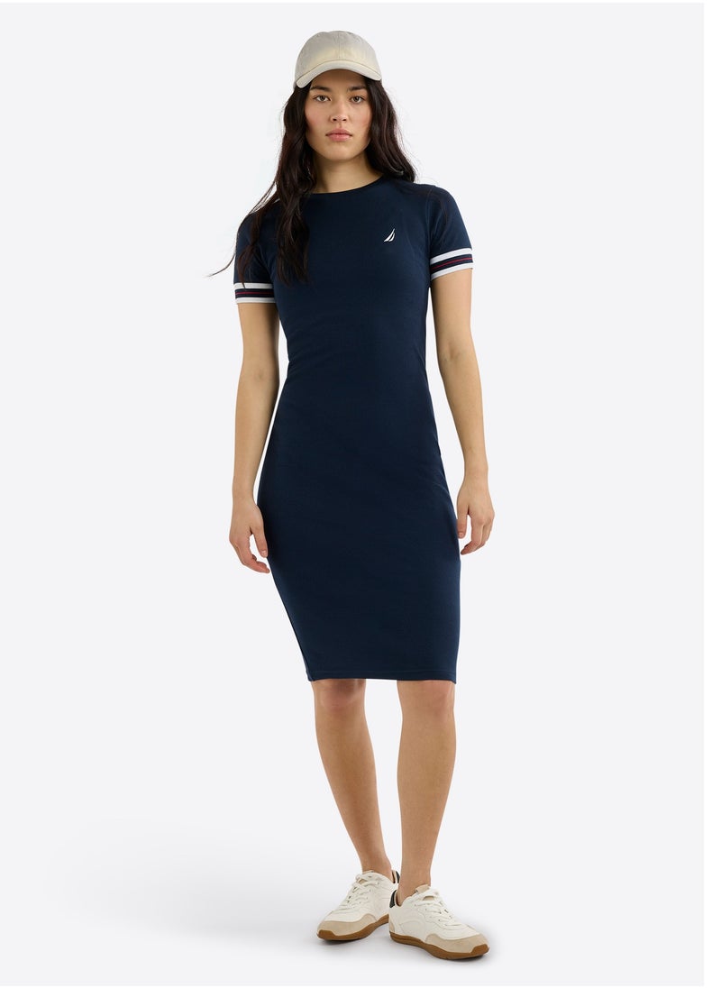 NAUTICA Short sleeve Cotton Blend Midi Dress  - Image 3