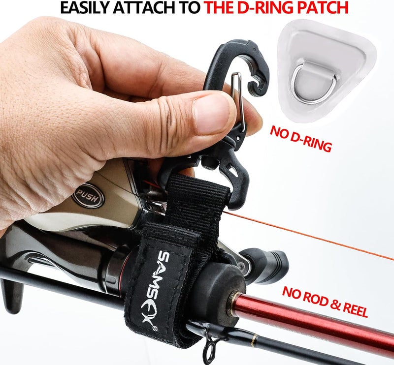 SAMSFX Adjustable Kayak Paddle Holder, Board Accessories, Inflatable Boat Storage, Set of Rod or Paddle Clip Holders - Image 4