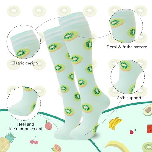 fenglaoda Compression Socks for Women Men Support Circulation 6 Pairs Socks For Nurse, Travel, Flight - Image 2