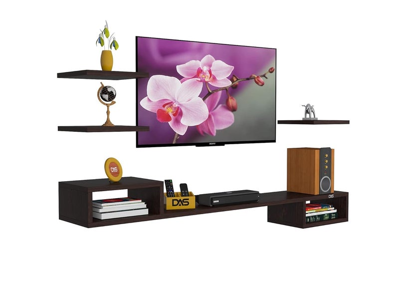 DAS DAS Oscar Engineered Wood Wall Mount TV Entertainment Unit/with Set Top Box Stand with Wall Shelf Display Rack (Wenge - Ideal for up to 43" Screen)  - Image 3