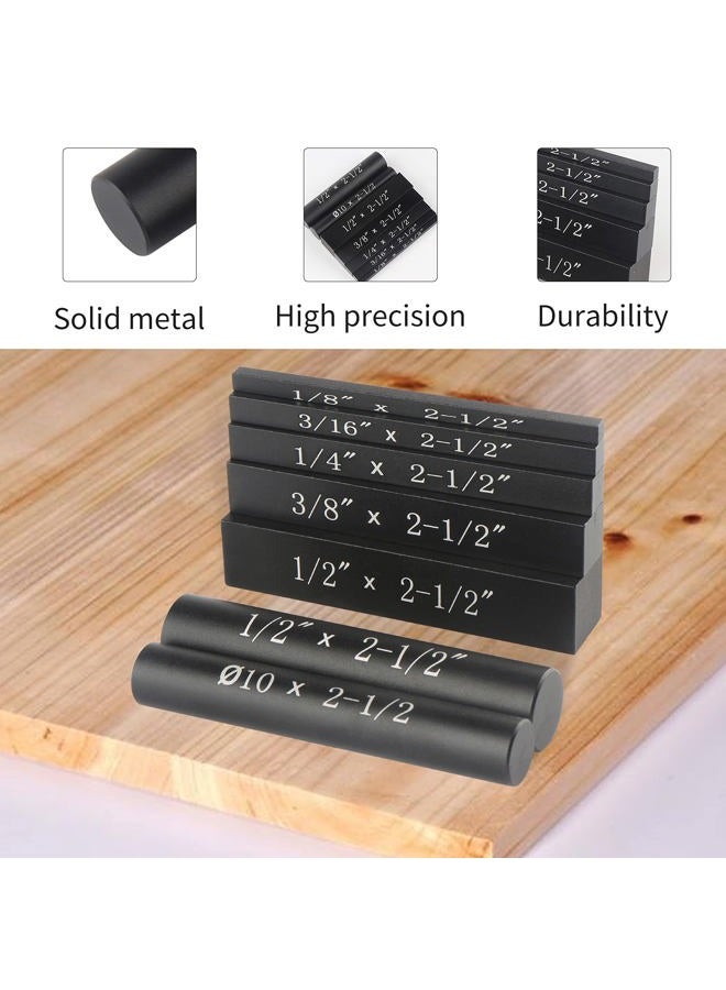 EANOSIC Setup Blocks Height Gauge Set, 7pcs Precision Aluminum Setup Bars for Router and Table Saw Accessories Woodworking Set Up, Bars Include Laser Engraved Size Markings - Image 4