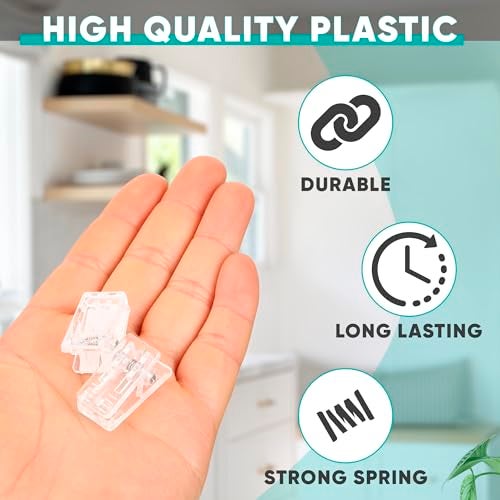 Reluen 50 Pcs Small Clear Clips - Clear Photo Clips for Hanging Pictures, Photo Memories, Christmas Decorations, Crafts & Festive Displays 0.94x0.47, Lightweight Design, Long-Lasting and Strong Spring - Image 3