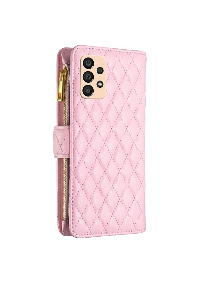 S-TOP Case For Samsung Galaxy A33 5G Diamond Lattice Zipper Wallet Leather Flip Phone Case - Image 3