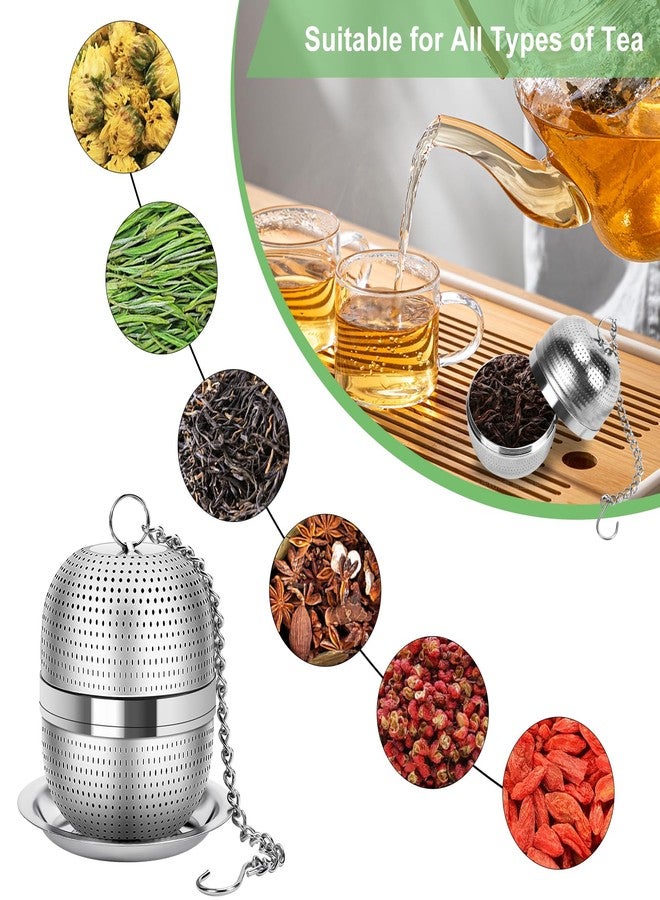 Numola Tea Ball Infuser for Loose Tea, Extra Fine Mesh Tea Strainer with Drip Tray, 304 Stainless Steel Tea Steeper for Black Tea, Rooibos, etc - Image 3