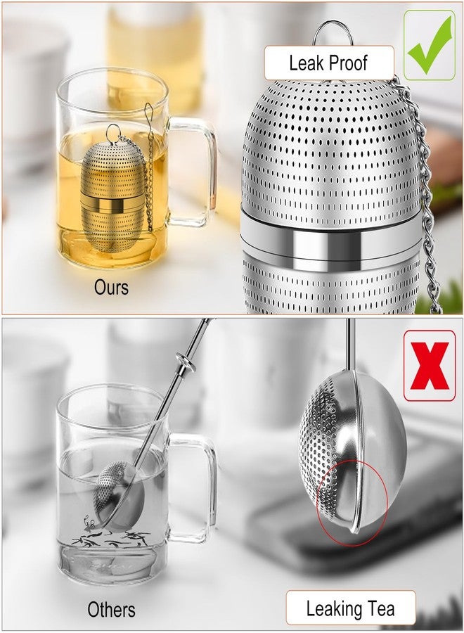 Numola Tea Ball Infuser for Loose Tea, Extra Fine Mesh Tea Strainer with Drip Tray, 304 Stainless Steel Tea Steeper for Black Tea, Rooibos, etc - Image 4