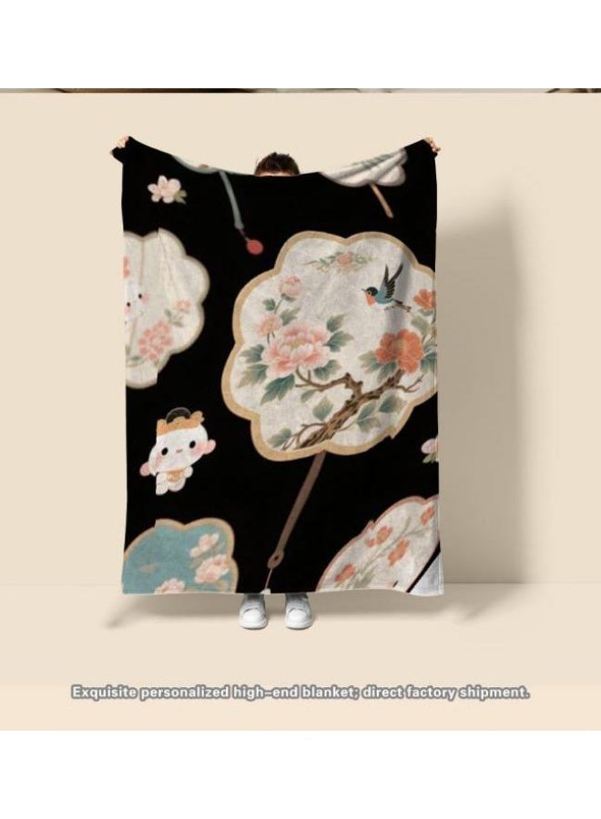 general Children's or student cartoon flannel thin blanket (warm and comfortable, suitable for sleep, games) 100cm*150cm - 1054 - Image 1