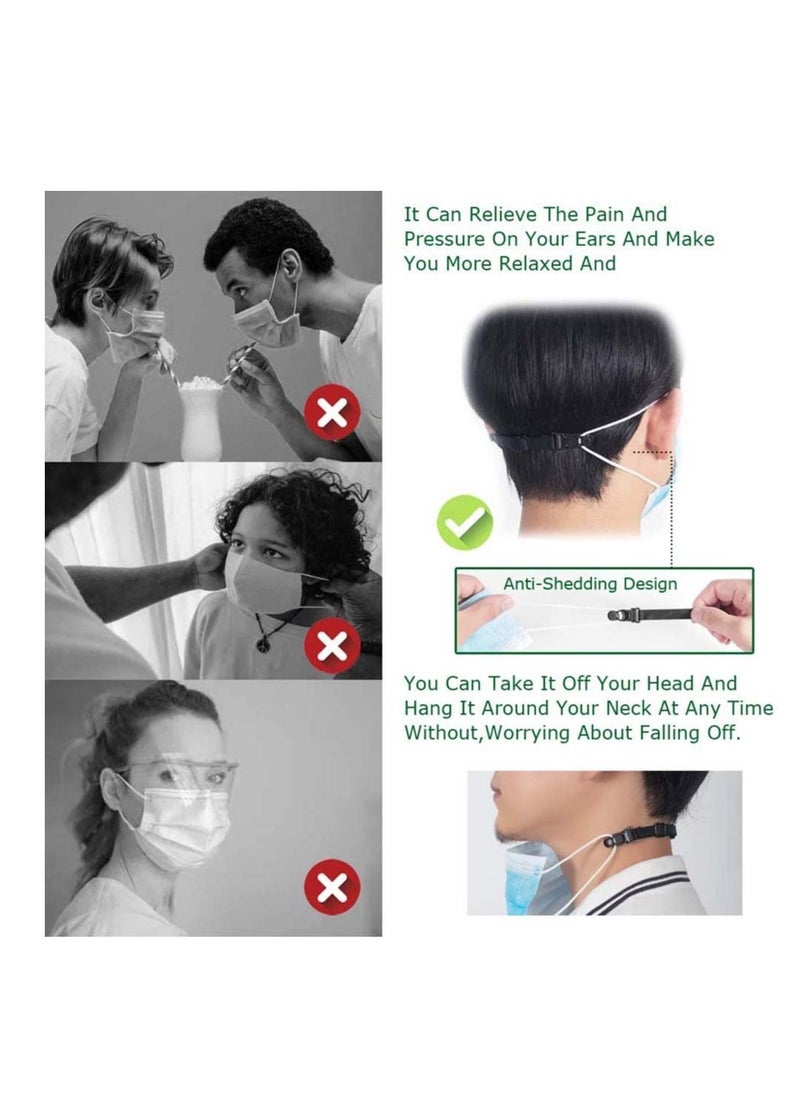 10pcs Mask Holder Clip, Holders for with Adjustable Length Relieving Ear Pressure & Pain from Wearing Long-Time Face Clips Behind Elastic Fabric Kids Adults