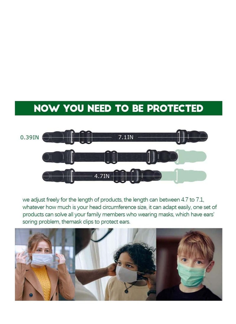 10pcs Mask Holder Clip, Holders for with Adjustable Length Relieving Ear Pressure & Pain from Wearing Long-Time Face Clips Behind Elastic Fabric Kids Adults