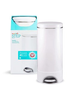 ® STEP™ Diaper Pail Powered by Arm & Hammer, #1 in Odor Control, Award-Winning, Includes 1 Snap, Seal & Toss™ Bag, 1 Starter Refill Ring, and 1 PUCK™ Baking Soda Cartridge