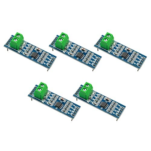 JIUWU 5Pcs MAX485 Transceiver Module, Featuring Chip, Serves as a TTL UART Serial to RS485 Instrument Interface Module. RS-485 Communication Transceiver Operates at 5V Designed for SCM Development Boards - Image 1