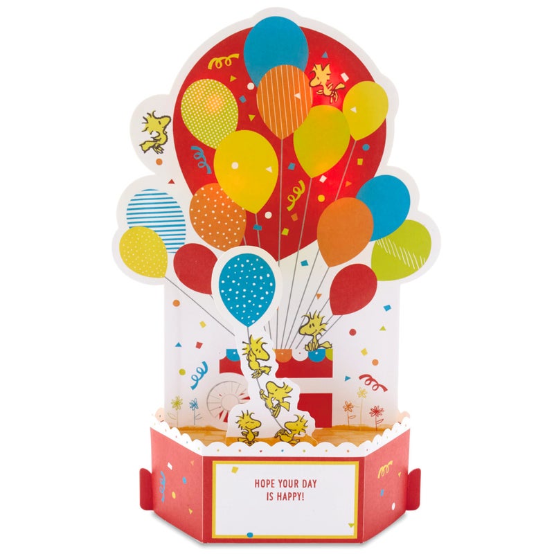 Hallmark Paper Wonder Peanuts Pop Up Birthday Card with Music (Snoopy, Birthday Balloons) - Image 3