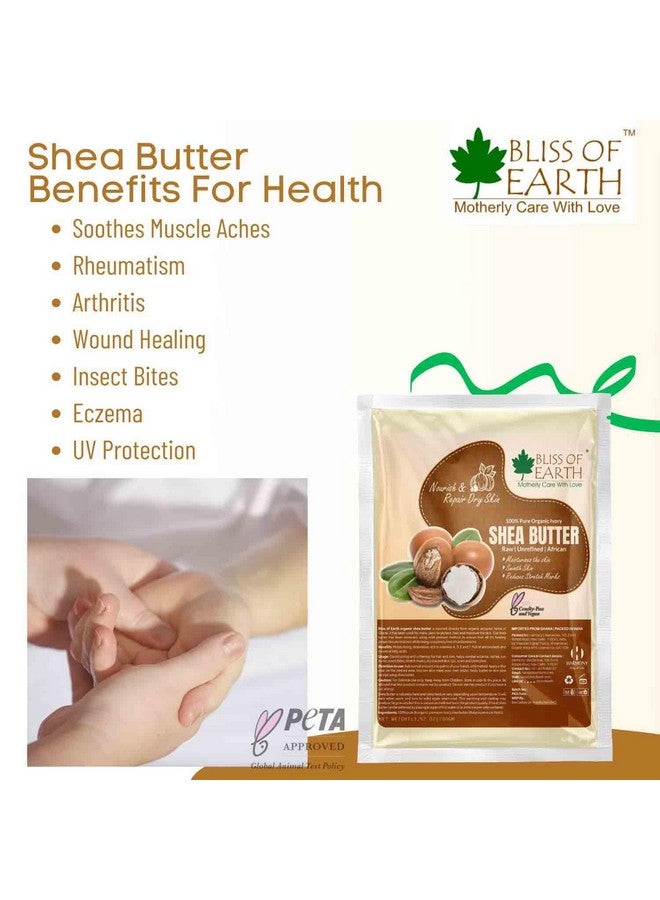 Bliss of Earth Organic Ivory Shea Butter 4x200GM For Skin Raw & Unrefined African, Great For Face, Skin, Body, Lips, DIY products, Now in Refill Pack (Pack of 4) - Image 2