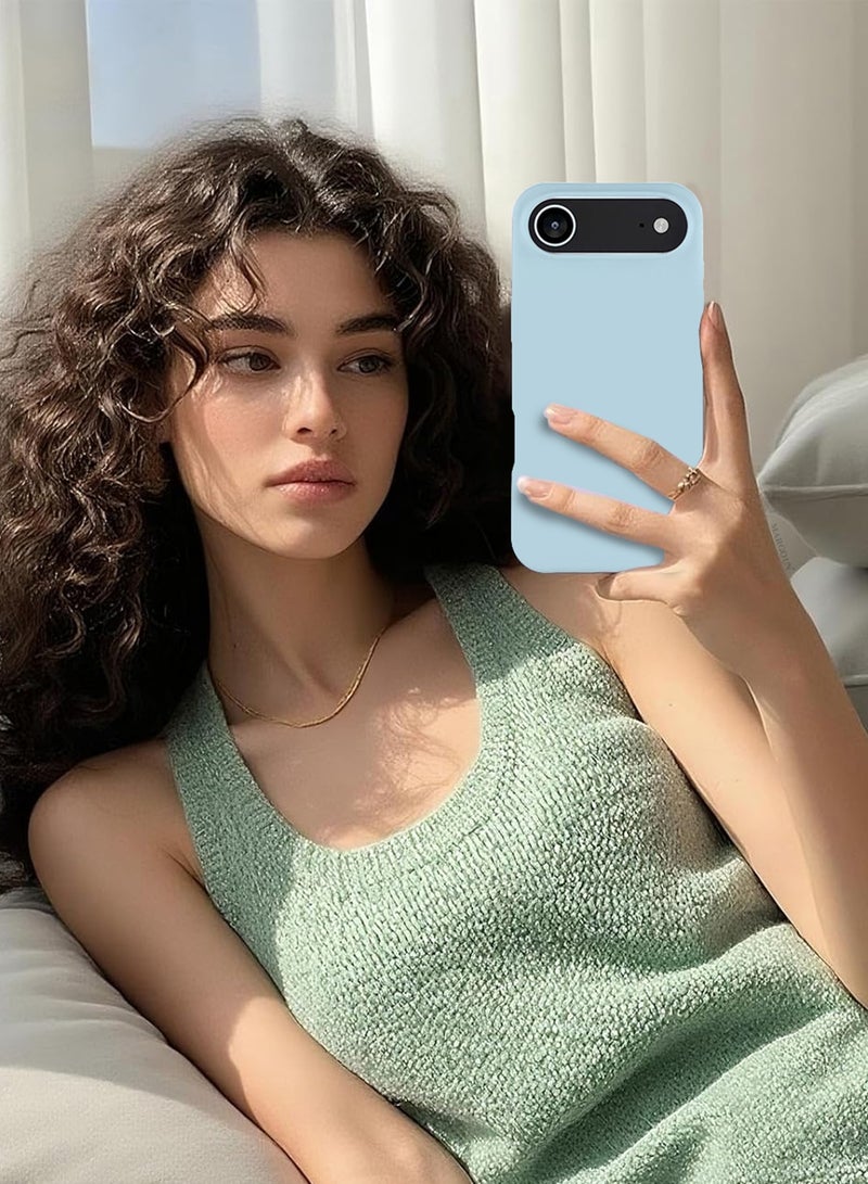 CATANES Silicone Protective Phone Case for iPhone 17 Air , Soft Anti-Scratch Microfiber Lining Ultra Slim Drop Protection Phone Cover - Sky Blue - Image 5